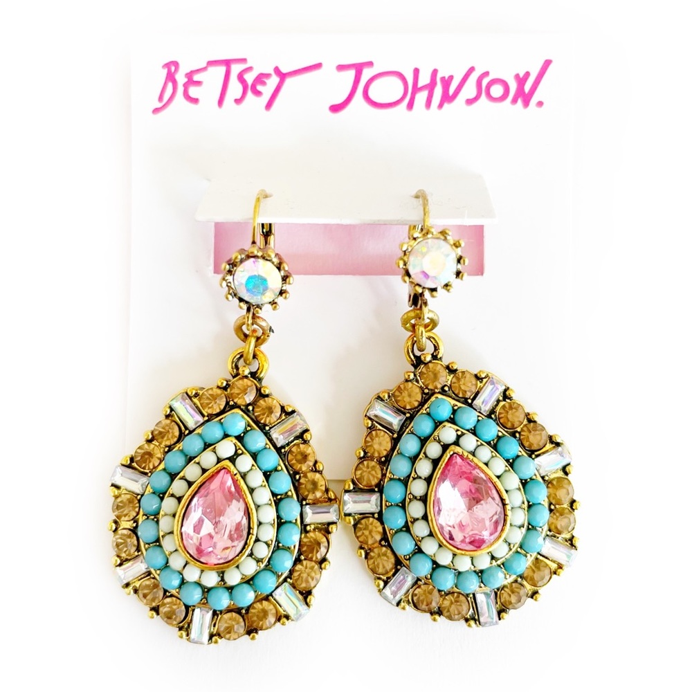 ♥️ Betsey Johnson Beaded Teardrop Earrings